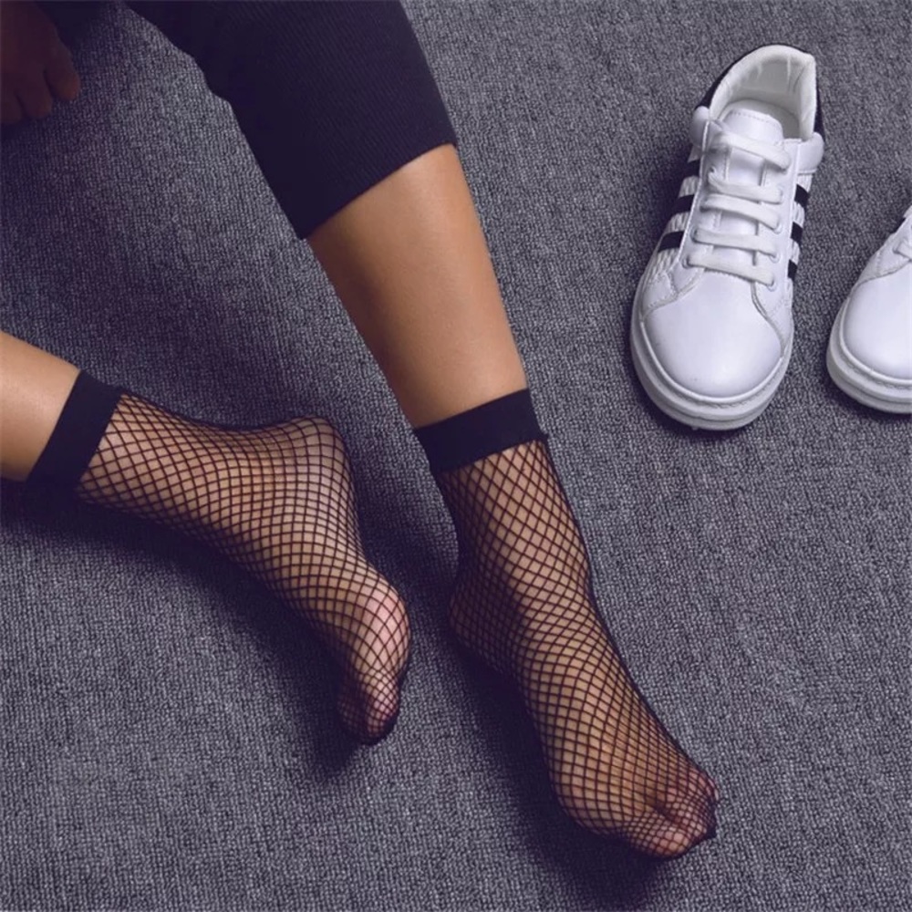 Fishnet Anklet Socks Black Stockings - Picture 5 of 5